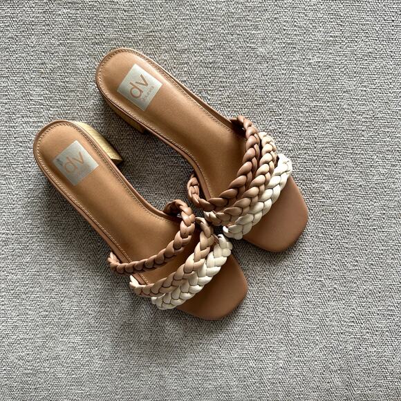 DV by Dolce Vita Shoes - DV by Dolce Vita Tan and Cream Braided Sandals